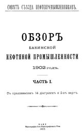  Обзор бакинской нефтяной промышленности  Совет съезда нефтепромышленников. 1902 г., Ч. 1. - Баку, 19.